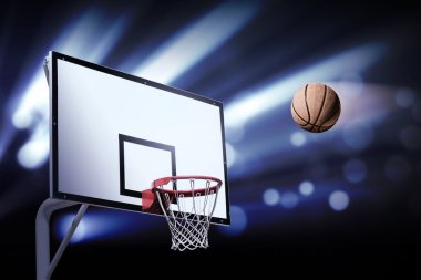 Basketbol hoop projektör ile başlık