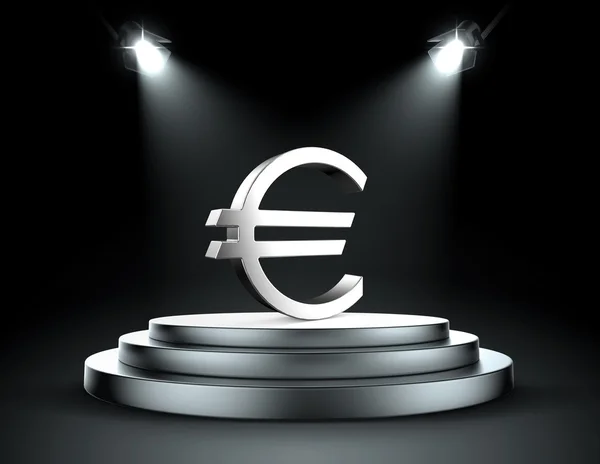 Spotlight євро — стокове фото