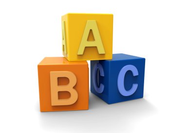 3D alfabe blokları