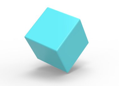 beyaz zemin üzerinde 3D küp