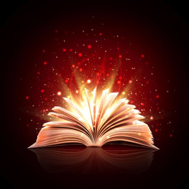sihirli ışıkları ile sihirli kitap
