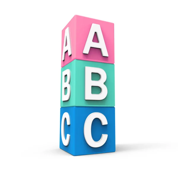 Abc cubos sobre fondo blanco — Foto de Stock