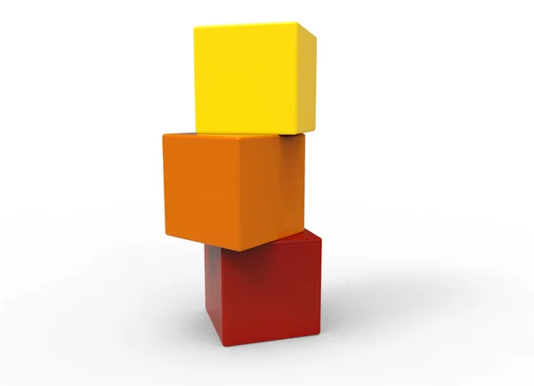 3D cube bloków — Zdjęcie stockowe
