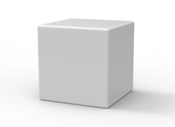 3d cubo no fundo branco — Fotografia de Stock
