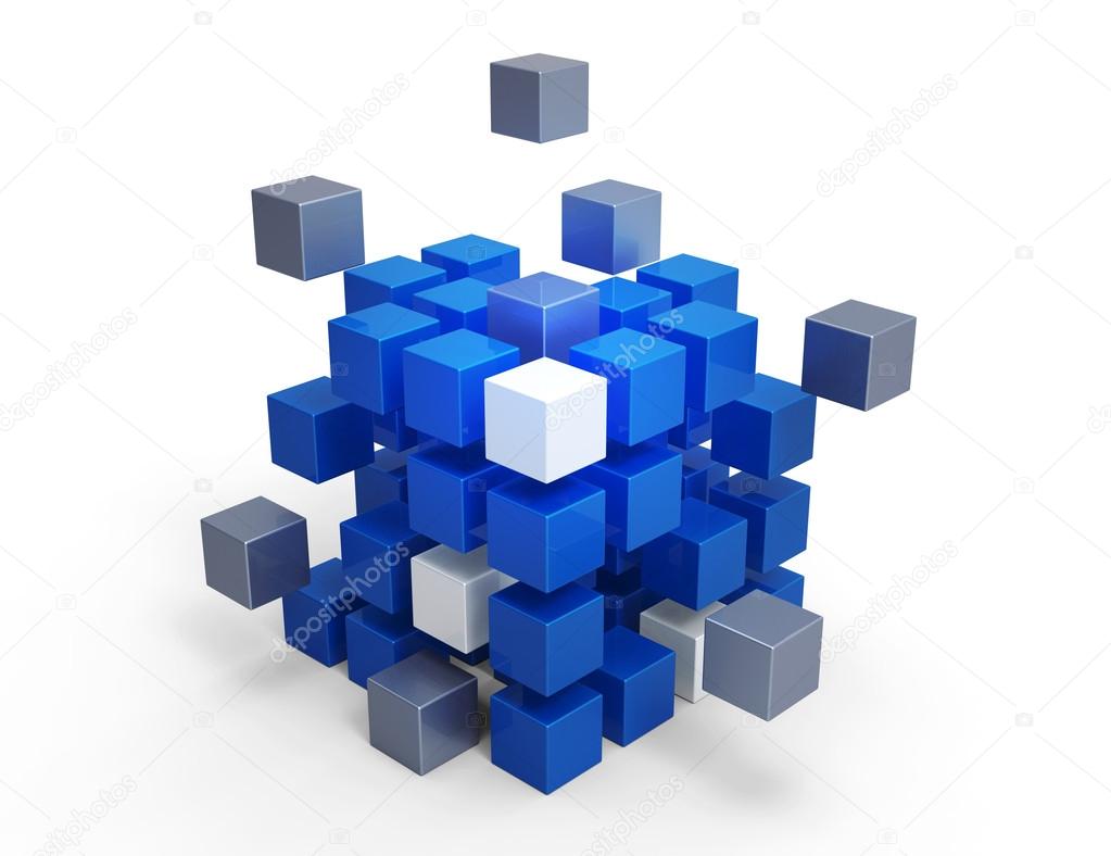3d cubes on white background