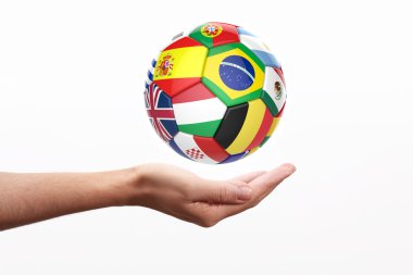 3D futbol futbol topuyla ülkelerin bayrakları takım