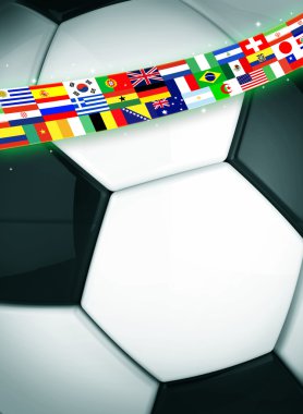 Futbol topu ile takım bayrakları