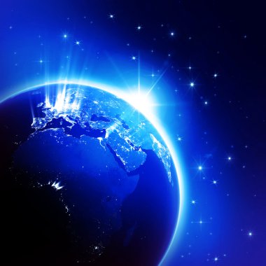 Dünya harita gece (Nasa tarafından döşenmiş bu görüntü unsurları)