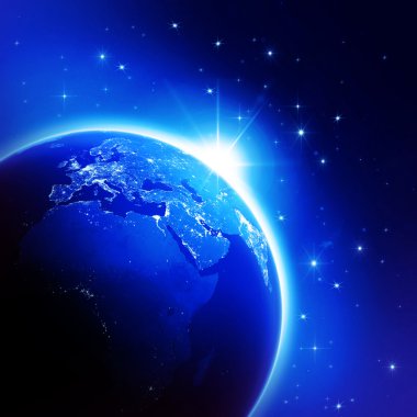 Dünya harita gece (Nasa tarafından döşenmiş bu görüntü unsurları)
