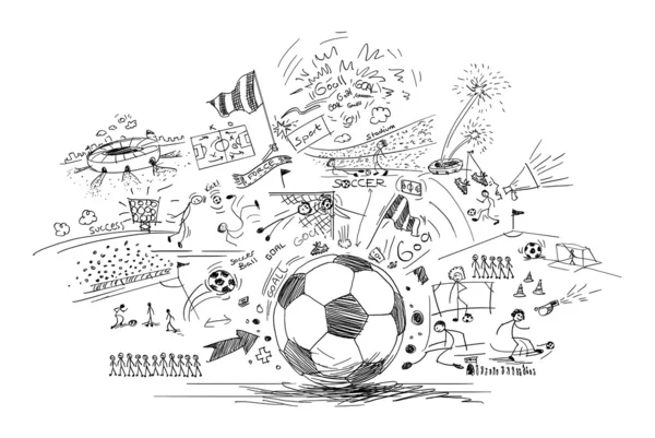 Fußball-Doodle — Stockfoto