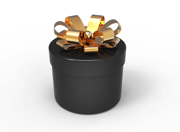 Cilinder zwarte geschenkdoos — Stockfoto