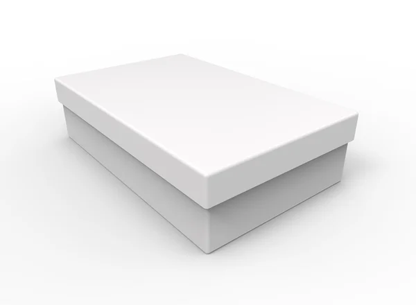 Caja blanca, forma rectangular — Foto de Stock