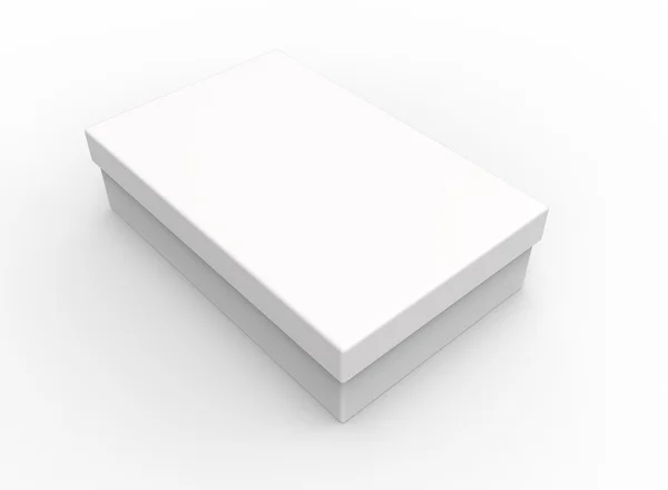 Caja blanca, forma rectangular — Foto de Stock