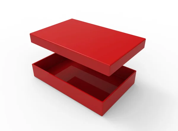 Boîte rouge, forme rectangulaire — Photo