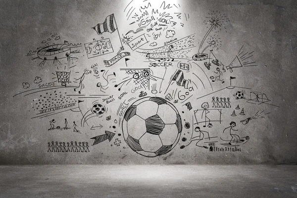 Soccer doodle on the wall