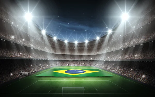 Stadionul Brazilia steaguri — Fotografie, imagine de stoc