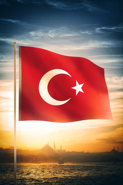 Türkische Flagge — Stockfoto