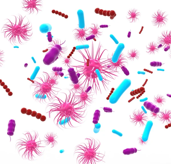 3D-bacteriën, virus, cel — Stockfoto