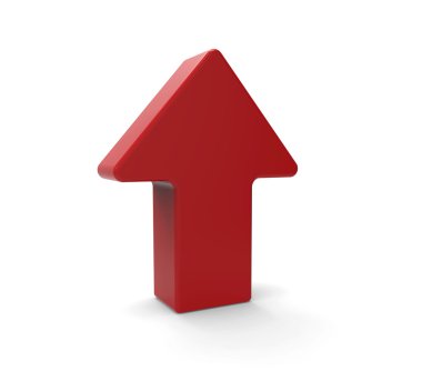 Kırmızı ok, yukarı doğru