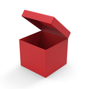 3D kırmızı bir kutu, kare şekli