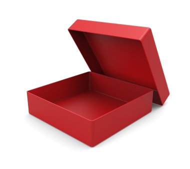 3D kırmızı bir kutu, kare şekli
