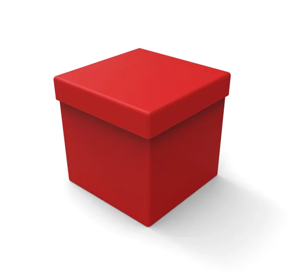Boîte rouge 3d, forme carrée — Photo
