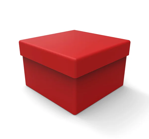 3d caja roja, forma cuadrada — Foto de Stock