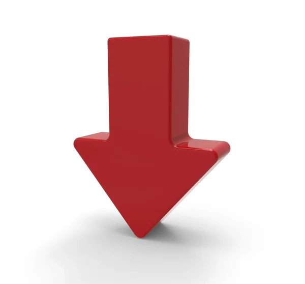 Red arrow, downwards — Stock Photo, Image