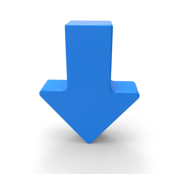 Blue arrow, downwards — Stock Photo, Image