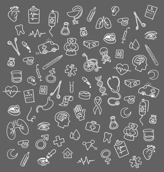 Medicína ikony doodle — Stock fotografie