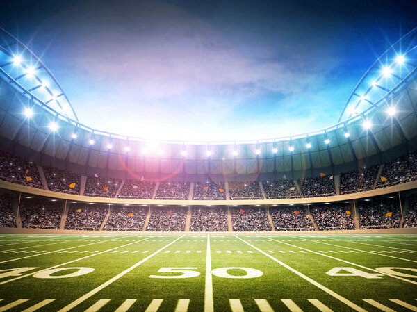 Luz del estadio americano — Foto de Stock
