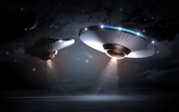 UFO in dark night — Stock Photo, Image