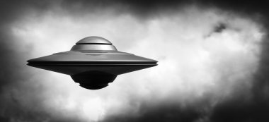 UFO in the sky clipart