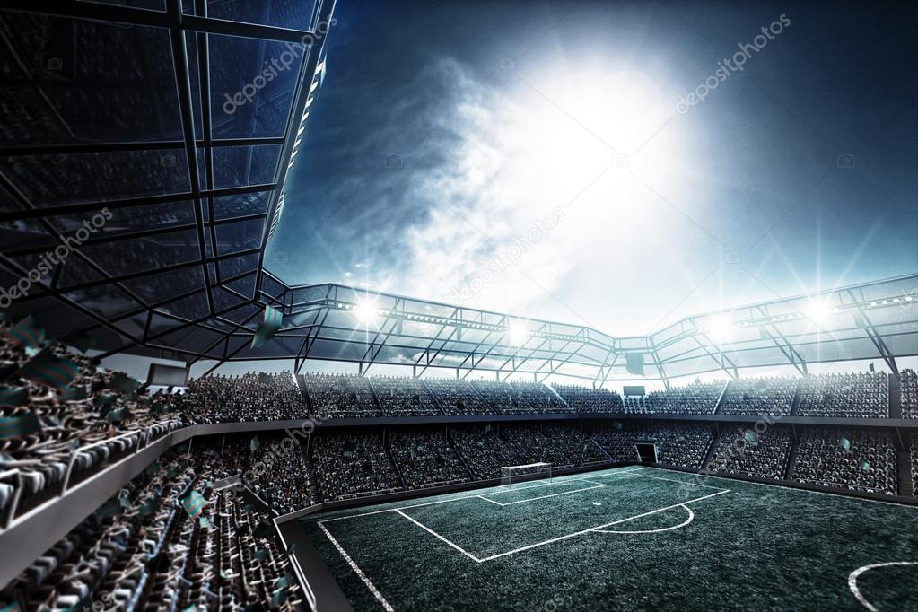 An imaginary football stadium