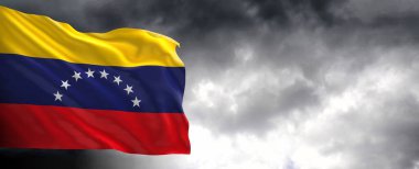 Kara bulutlu, 3 boyutlu Venezuela bayrağı