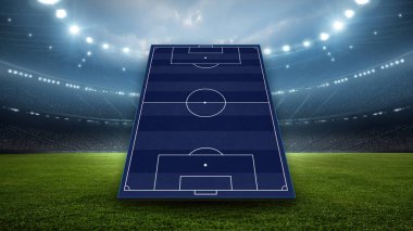 Özelleştirilebilir futbol takımı planlayıcısı, en iyi takımınızı kurun, 3D görüntüleme.