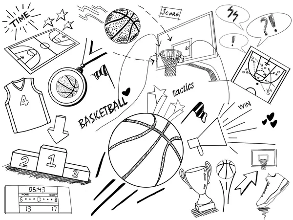 Basketbol doodle kroki