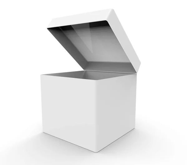 Caja blanca, forma cuadrada — Foto de Stock