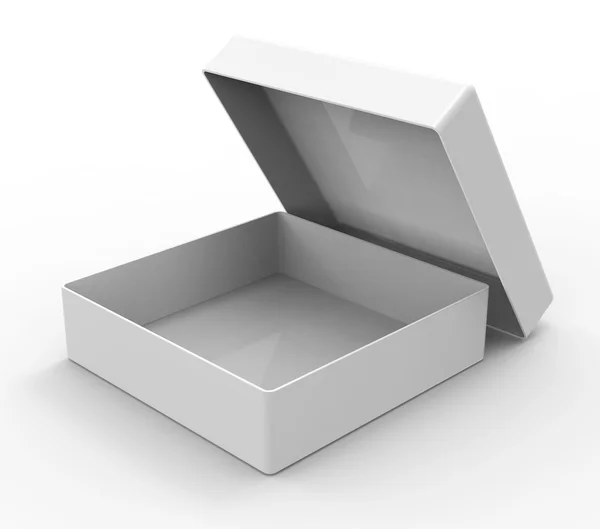 Caixa branca, forma quadrada — Fotografia de Stock