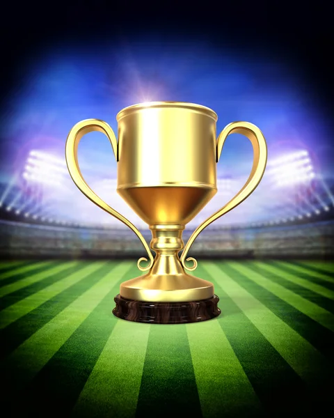Taça de vencedores no estádio — Fotografia de Stock