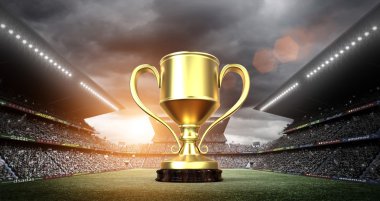 winners cup in the stadium clipart