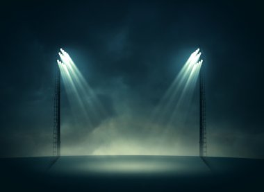 Sahne ışıkları ile bir alanı aydınlatma