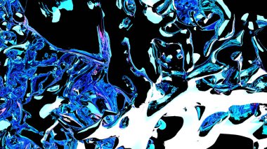 3D görüntüleme, parlak metalik renk sıvıları, soyut sıvı arkaplan