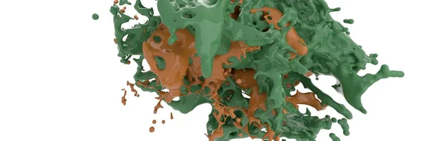 Рендеринг Цветные Жидкости Брызги Абстрактный Жидкостный Фон — стоковое фото