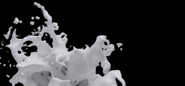 3D görüntüleme, beyaz sıvılar sıçrama, soyut sıvı arkaplan, süt sıçraması