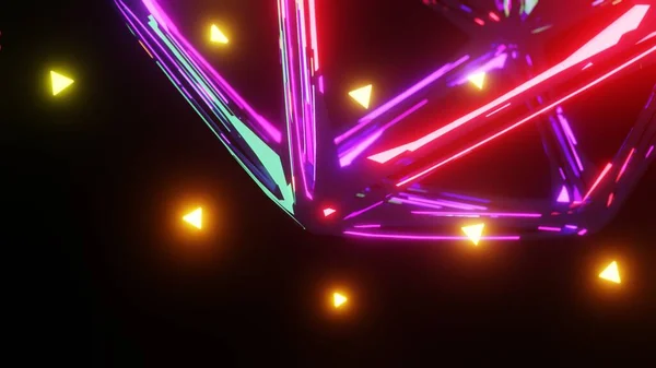 Futurista Abstrato Sci Neon Fundo Luz Digital — Fotografia de Stock