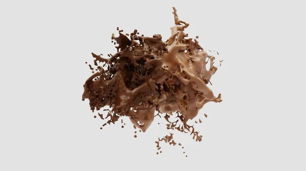 Render Chocolate Simulation Concept Abstract Fluid Background Chocolate Splash — Photo