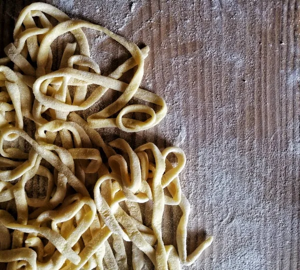 Pasta Wooden Table — Stock Photo, Image