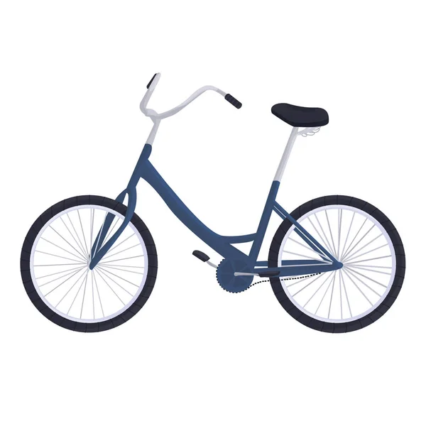 Синій Велосипед Ізольований Білому Тлі Активний Спосіб Життя Займається Спортом — стоковий вектор