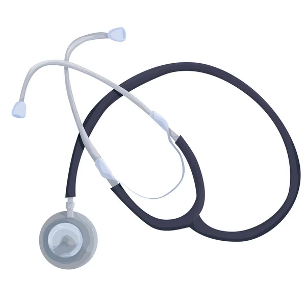 Steteskop beyaz arka planda izole edilmiş. Tıbbi malzemeler. Tıbbi sembol, hastane logosu. İlk yardım çantası. Tıbbi teşhisler. vektör düzlüğü.